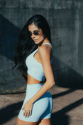 Shorts Legging Azul Claro